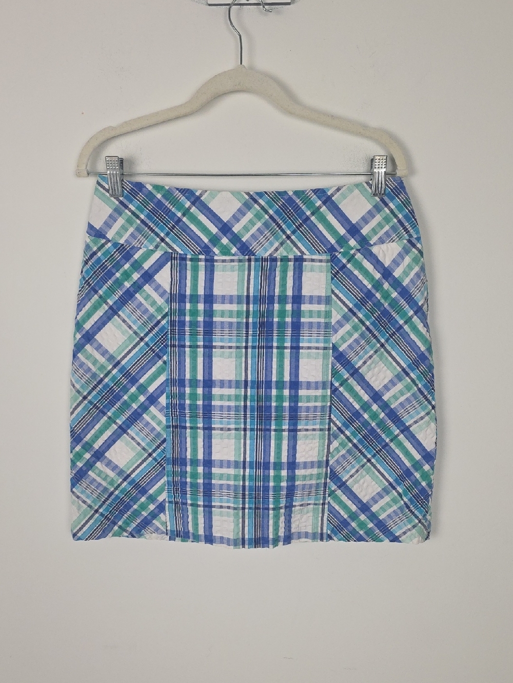 Fairway & Greene Blue, Green and White Plaid Skort